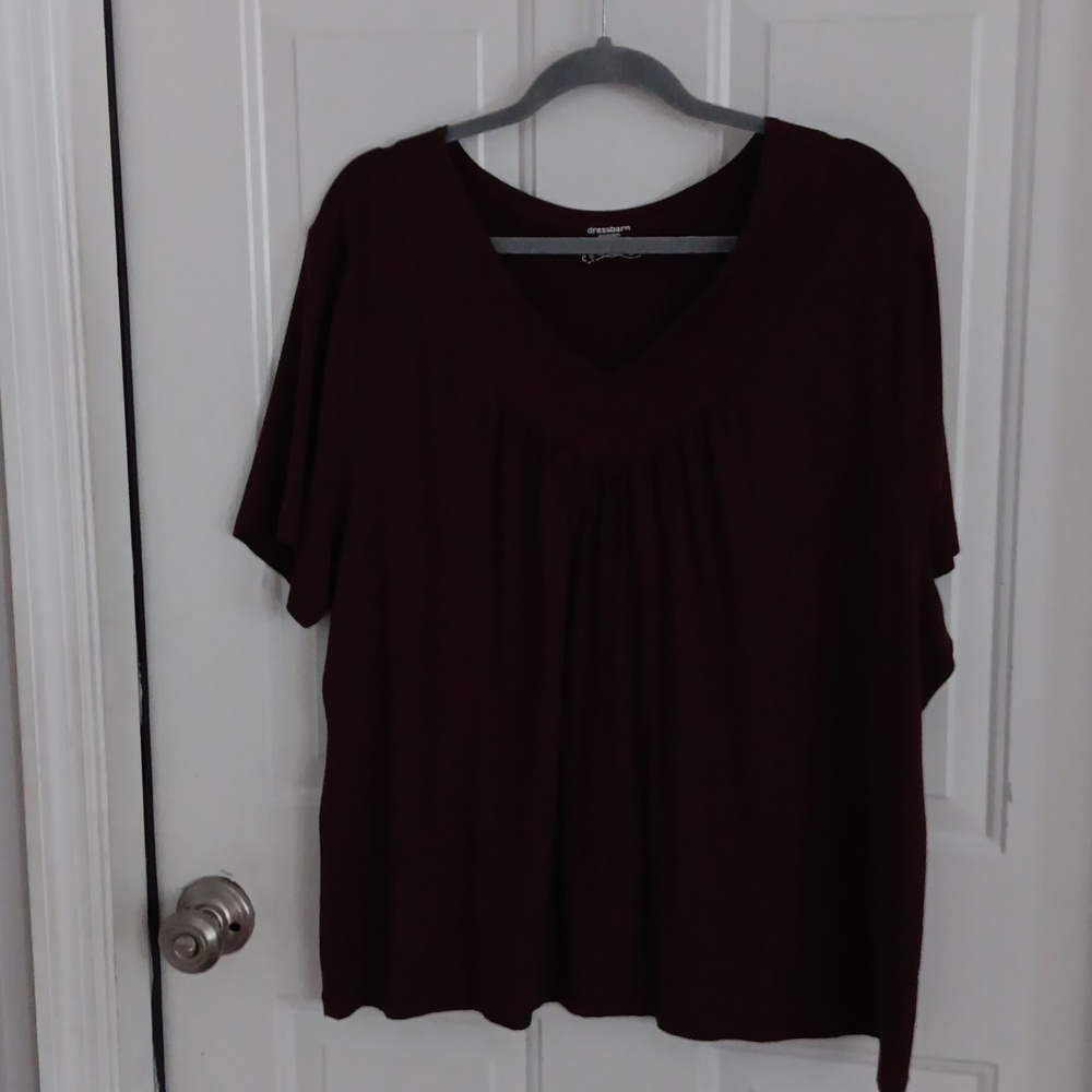 Brown V Neck Top